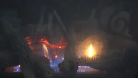 Fireplace, Indoor firepit, fire, Stock Footage 262192915