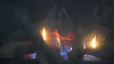 Fireplace, Indoor firepit, fire, Stock Footage 262192982