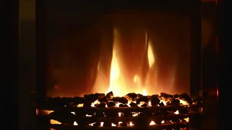 Fireplace in the interior New Year Video stock 58947543