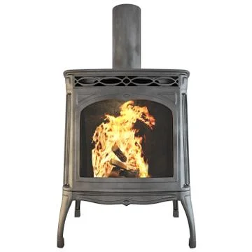 Fireplace isolated 3d graphics Stock-Illustration