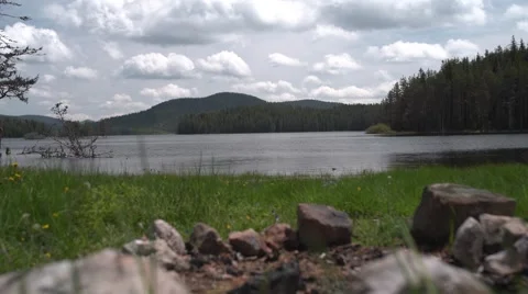 Fireplace at the Lake 4K Stock Footage 63964100