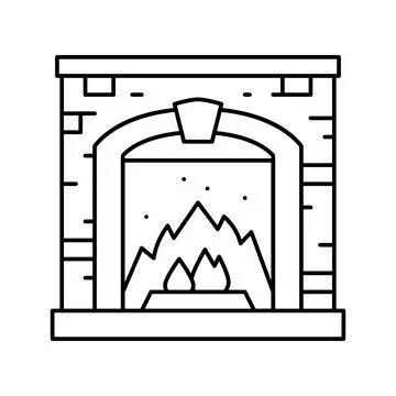 Fireplace line icon vector illustration Stock Illustration