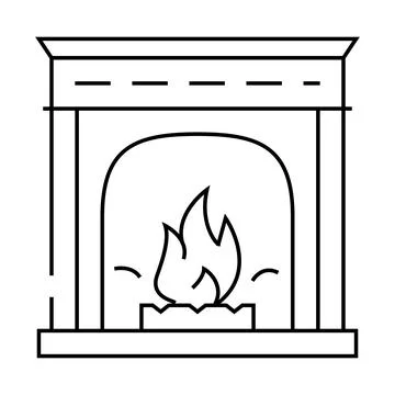 Fireplace line icon vector illustration Stock Illustration