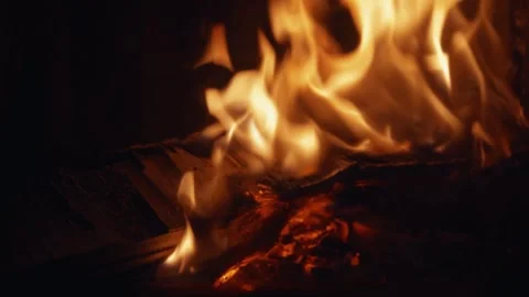 Fireplace lit Stock Footage 273525089