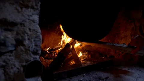 Fireplace log Stock Footage
