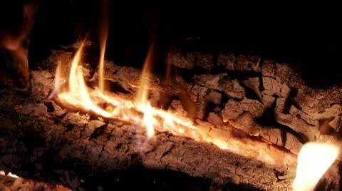 Fireplace Logs Stock Footage 10700145