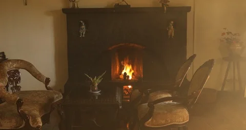 Fireplace At Modern Home Stock Footage 112699419