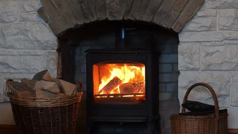 Fireplace in the new year. Stock Footage 321470531