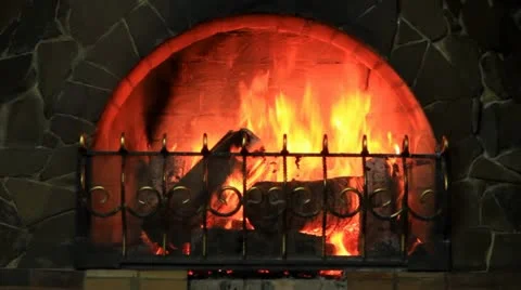 Fireplace, open fire Video stock 12274010