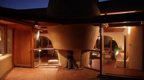 Fireplace from Outside Stock Footage 40814642
