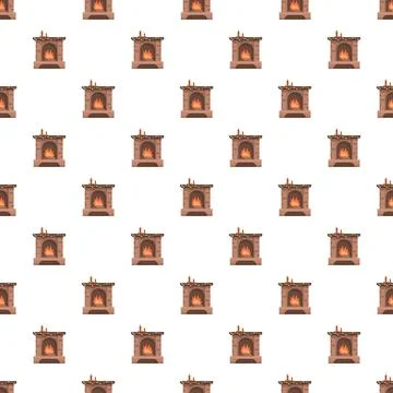 Fireplace pattern creating a cozy winter holiday background Illustrazione stock