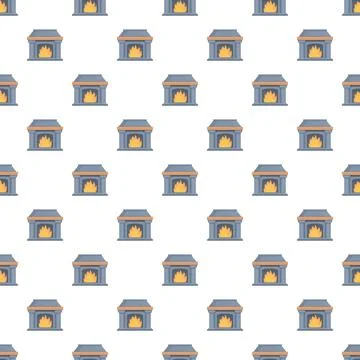 Fireplace pattern creating warm cozy home background Stock Illustration
