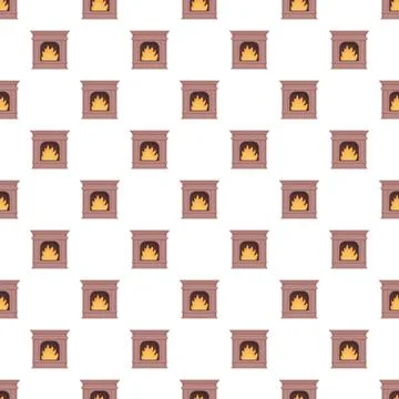 Fireplace pattern creating warm cozy home background イラスト素材