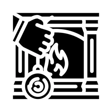 Fireplace repair glyph icon vector illustration Stock Illustration