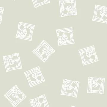 Fireplace repair line vector seamless pattern Stock Illustration