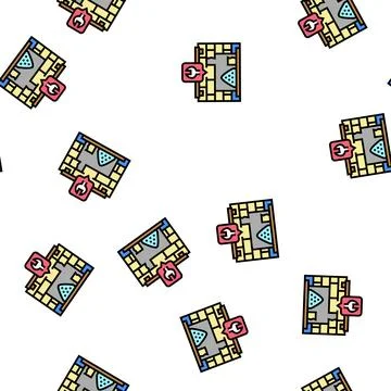 Fireplace repair vector seamless pattern Stock Illustration