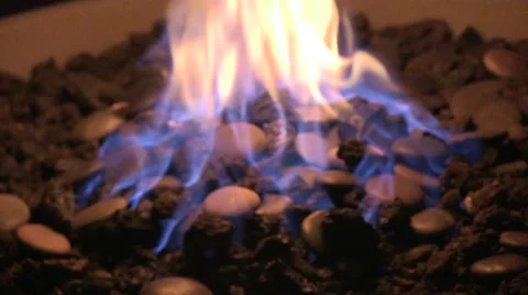 Fireplace with round pebbles Stock Footage 40975602
