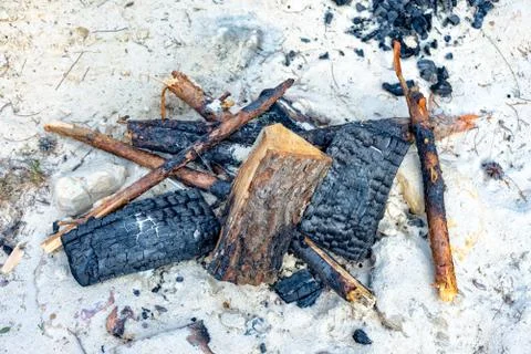 Fireplace in the sand Stock Photos