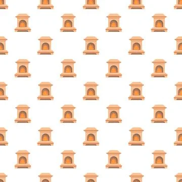 Fireplace seamless pattern creating a warm background 스톡 일러스트