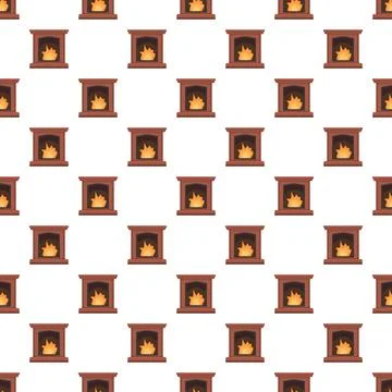 Fireplace seamless pattern creating a warm background Illustrazione stock