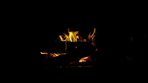 Fireplace silhouette Stock Footage 89208979