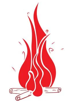 Fireplace simple illustration Stock Illustration