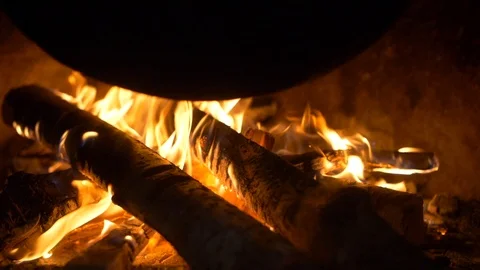Fireplace sloseup Stock Footage 126775586