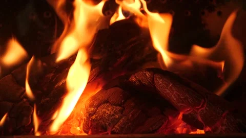 Fireplace slow Stock Footage 218428971