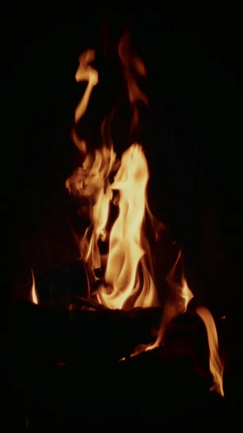 Fireplace Slow Motion Fire Stock Footage 332084573