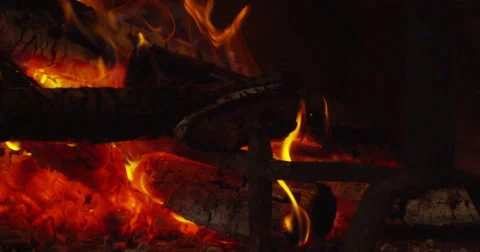 Fireplace-Slow Motion - Hypnotic - 4K Stock Footage 63268137