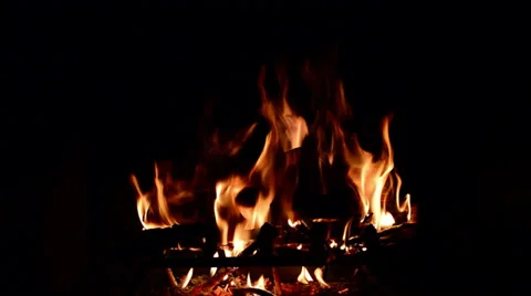 FIREPLACE SUBDUED FLAME Stock Footage 33844745