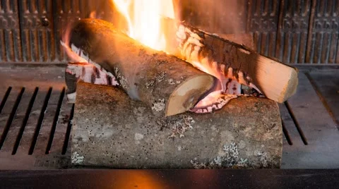 Fireplace timelapse Video stock 61644611