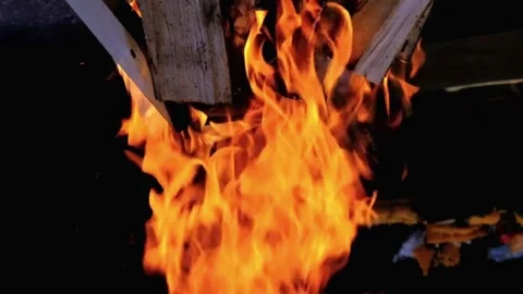 Fireplace, Upsidedown Stock Footage 279432300