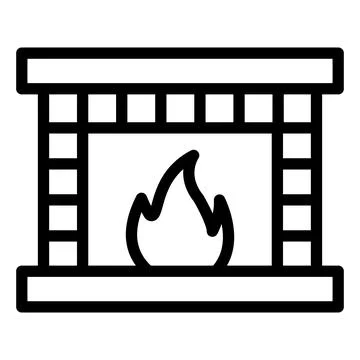 Fireplace Vector Icon Design Illustration Stock Illustration