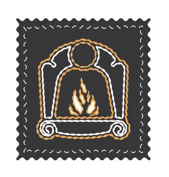 Fireplace vector isolated on black background イラスト素材