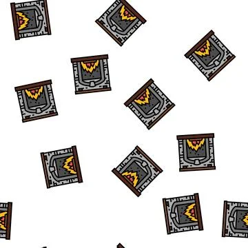Fireplace vector seamless pattern Stockillustratie