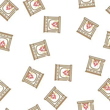 Fireplace vector seamless pattern イラスト素材
