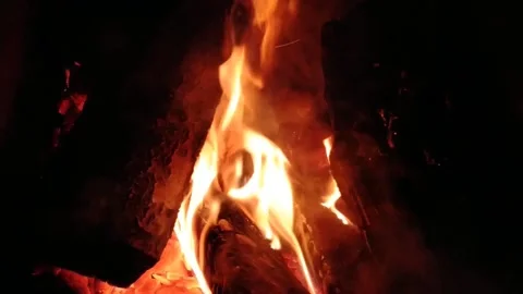The fireplace warms the house. Heating your home in cold weather Stock Footage 191927202