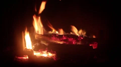 FIREPLACE IN WINTER TIME Stock Footage 45519083