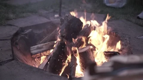 Fireplace, Wood, Fire Stock Footage 143715371
