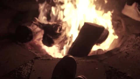 Fireplace, Wood, Fire Stock Footage 143742453