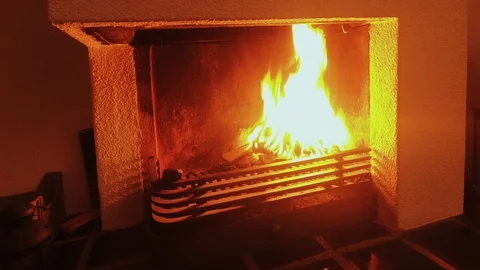 Firepleace at home Video stock 122815843