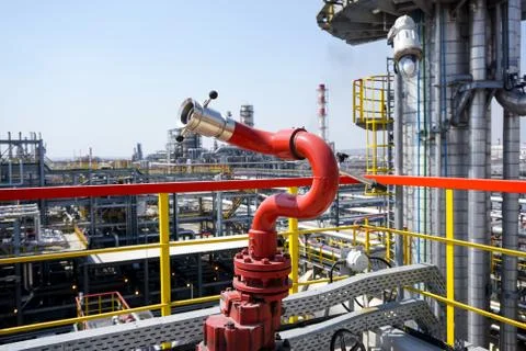 Fireplug for pressure fire at the refinery Stock Photos