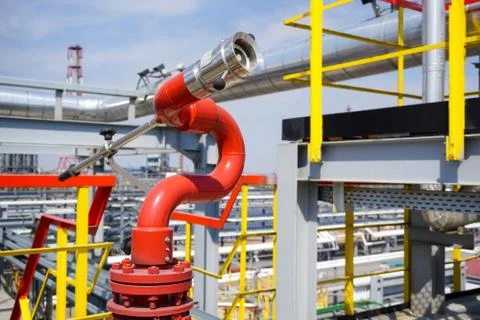 Fireplug for pressure fire at the refinery Stock Photos