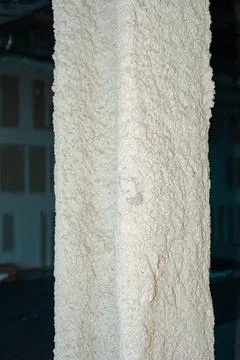Fireproof asbestos insulation in a South Florida Building. Stock Photos