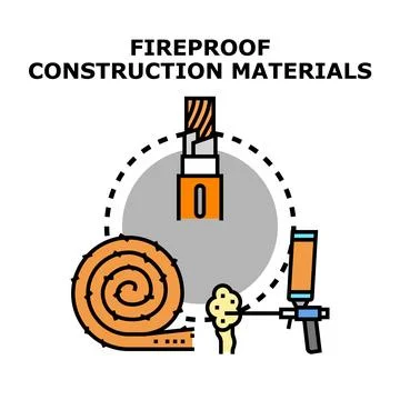 Fireproof building construction materials and insulation concept Ilustración de archivo