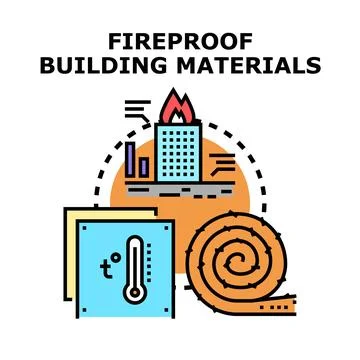 Fireproof building materials concept for safety Ilustración de archivo