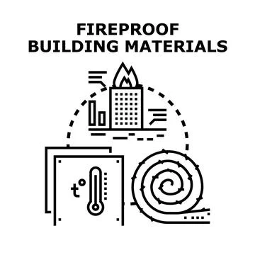 Fireproof building materials concept for safety Stock Illustration