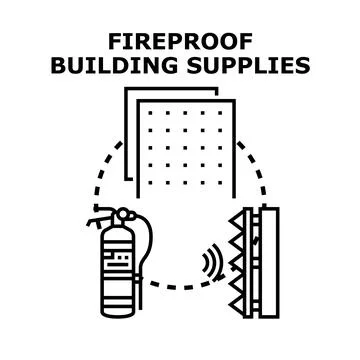 Fireproof building supplies concept icon Ilustración de archivo