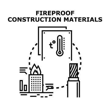 Fireproof construction materials and building safety concept 스톡 일러스트